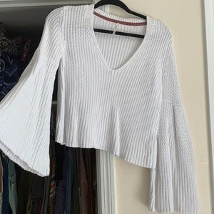 White free people cropped sweater